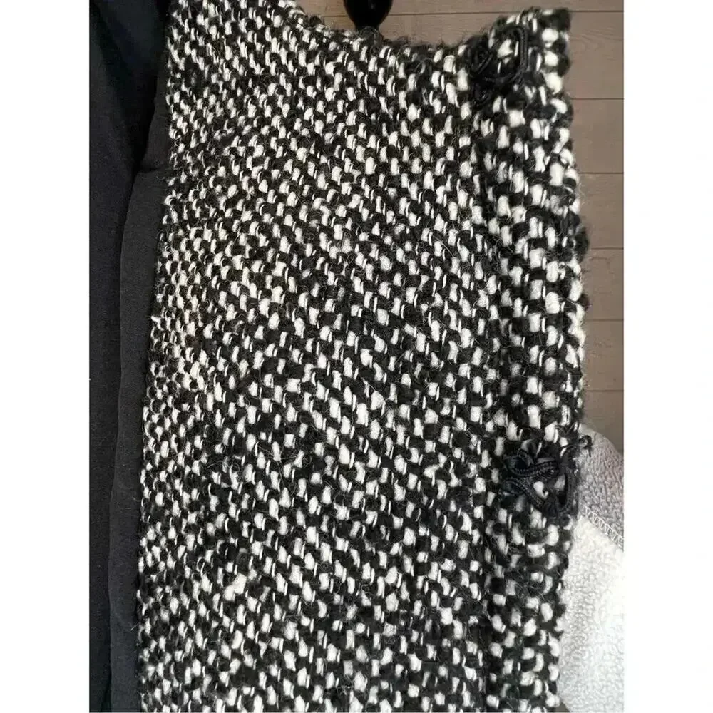 Vintage Victor Alfaro Black/white Tweed Jacket Blazer front pockets Size 14P